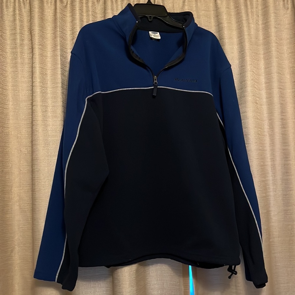 Old Navy Mens XXL 2 Tone Blue 1/4 zip fleece pullover with pockets